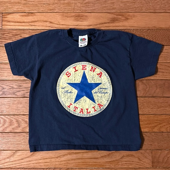 🇮🇹Siena Italia kids Tee Shirt size 3t 4T navy star girls boys t-shirt tee - Picture 1 of 8
